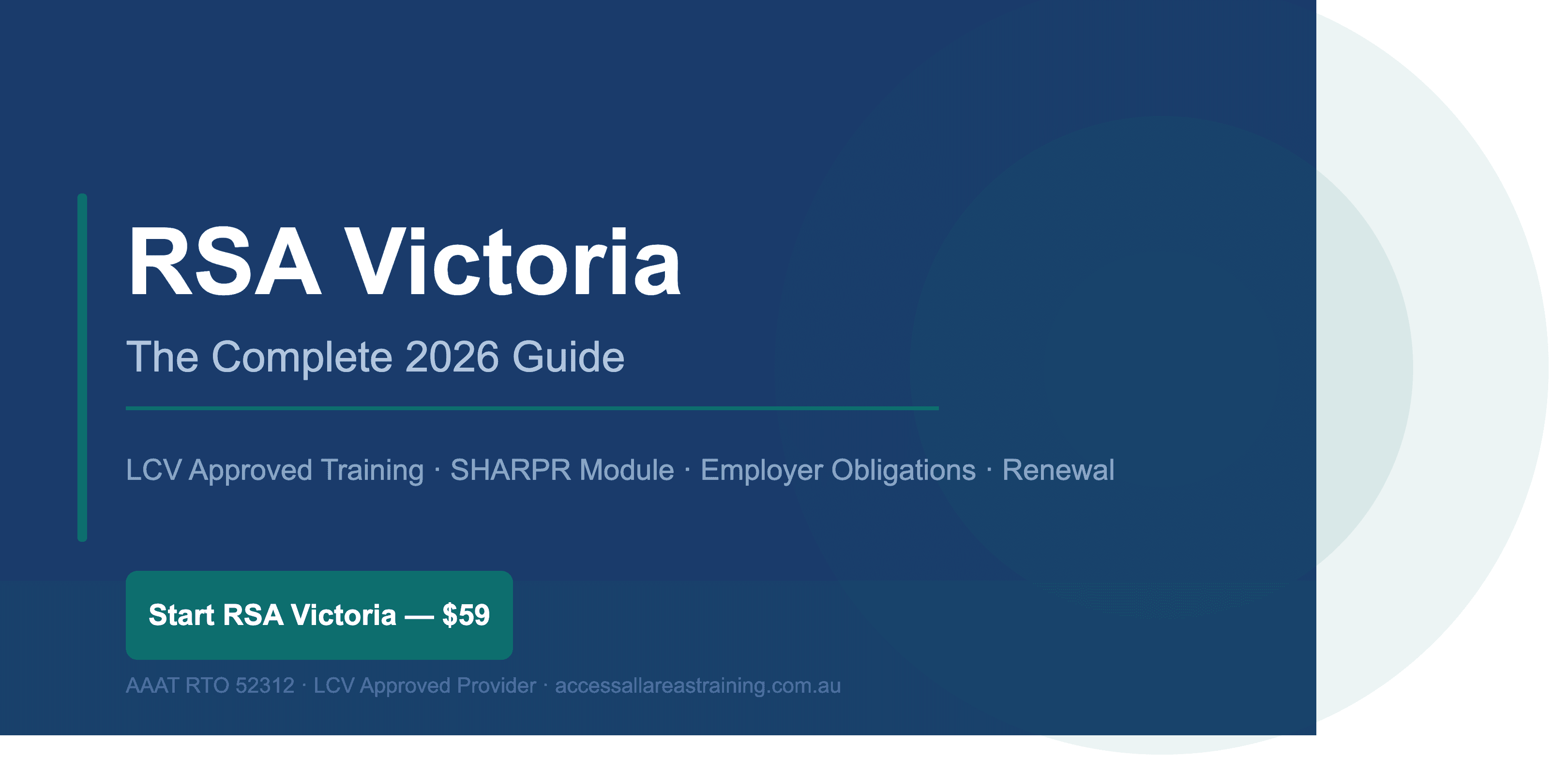 RSA Victoria 2026 guide — LCV approved training and SHARPR module — AAAT