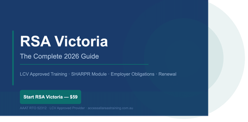 RSA Victoria 2026 guide — LCV approved training and SHARPR module — AAAT